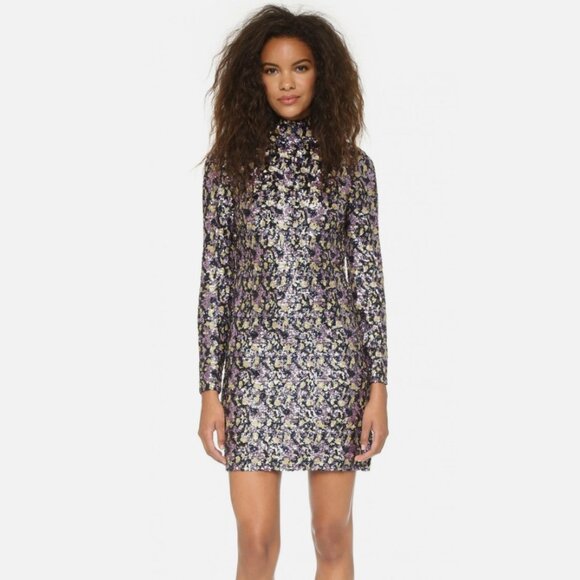 Jill Stuart Noemi 4 Multicolor Sequin Long Sleeve Mini Dress - Picture 1 of 12